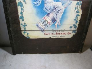 Large Vintage Olympia Beer Wooden Display Sign Bar Tavern Pub Rustic 4