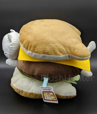Nyan Nyan Nyanko Burger Cat Burger Plush NWT 16” San - X Round 1 Japan AUTHENTIC 2