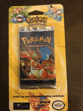 Pokemon 1999 (1) Charizard Booster Pack Blister Packaging.