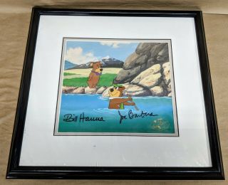 Hanna Barbera Signed Cel Yogi & Boo Boo Production Cel & Background 2