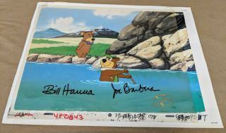 Hanna Barbera Signed Cel Yogi & Boo Boo Production Cel & Background 4