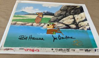 Hanna Barbera Signed Cel Yogi & Boo Boo Production Cel & Background 5