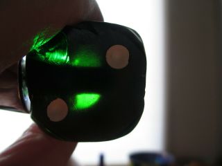 1 1/8 Dark Green Bakelite Dice Wine Bottle Stopper/gift Bag Chips