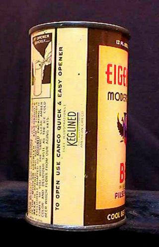 EIGENBROT ' S BEER - 1935 - LONG OPENER INSTRUCTIONAL FLAT TOP CAN - BALTIMORE 5