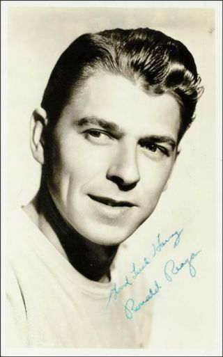 Ronald Reagan - Inscribed Picture Postcard Signed Circa 1941