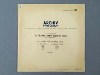 ENRICO MAINARDI Bach Suites for Cello Solo 3LP Archiv Produktion DGG APM ED1 2