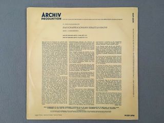ENRICO MAINARDI Bach Suites for Cello Solo 3LP Archiv Produktion DGG APM ED1 5