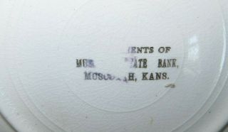 Vtg Antique 1911 Calendar Advertising Plate - MUSCOTAH STATE BANK,  Kansas - KS 6