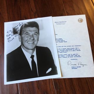 Ronald Reagan Hand Signed Photo Autograph With Provenance Letter President