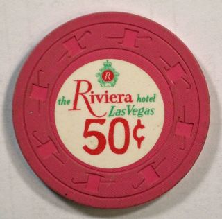 Rare Riviera Hotel Las Vegas Pink 50 Cent Casino Chip Pink