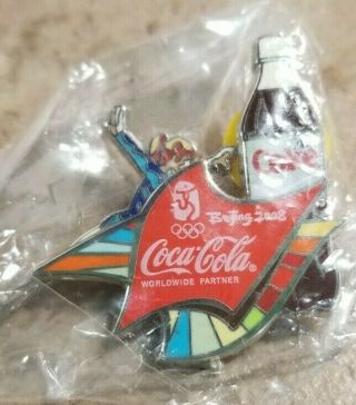 Set of 5 2008 Beijing Olympics Coca - Cola sports action pins in packages 4