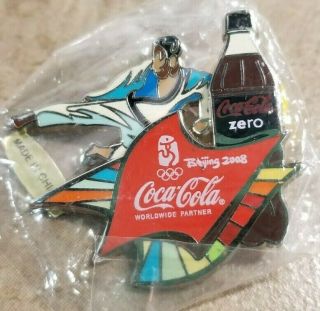 Set of 5 2008 Beijing Olympics Coca - Cola sports action pins in packages 6