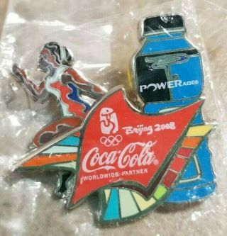 Set of 5 2008 Beijing Olympics Coca - Cola sports action pins in packages 7
