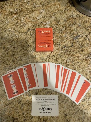 PRISTINE Vintage 1960’s Red Deck Dunes Las Vegas Casino Playing Cards 3