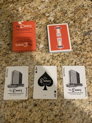 PRISTINE Vintage 1960’s Red Deck Dunes Las Vegas Casino Playing Cards 4