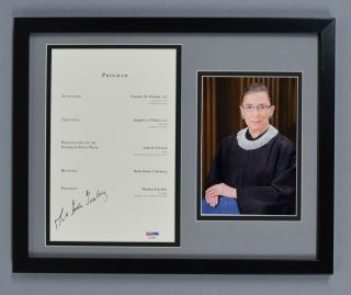 Ruth Bader Ginsburg Signed Auto Autograph Fordham Univ Law Program Photo Psa/dna
