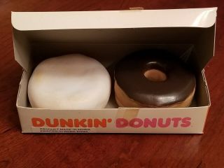 Vintage 1987 Dunkin Donuts Play Food - 1 Chocolate And 1 Vanilla Cream