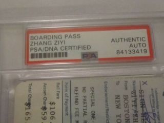Zhang Ziyi PSA/DNA Certified Autograph Signed Boarding Pass 2