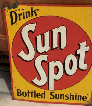 Scarce 1930’s Sun Spot Bottled Sunshine Sign 12” X 9.  5” USA SS2062 4