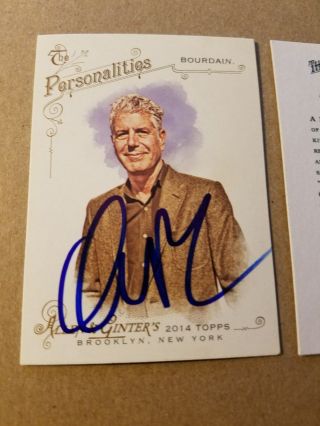 Anthony Bourdain Signed 2014 Topps Allen & Ginter Card - Parts Unknown