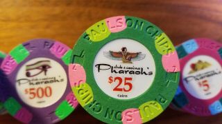 Paulson Pharaoh ' s Poker Chips Various Denominations RARE 4