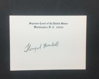 United States Supreme Court Justice Thurgood Marshall Autograph 1st Black 1967