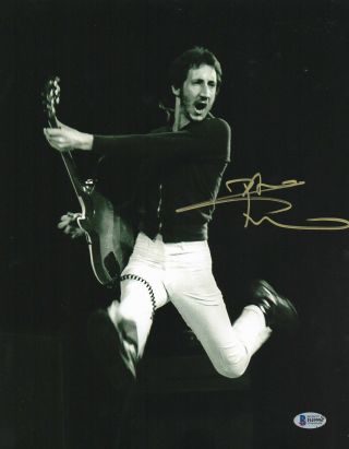 Pete Townshend Signed Autograph 11x14 Photo Beckett Bas Authentic 10 The Who