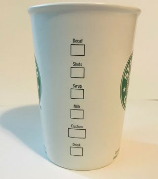 2006 Starbucks White Tall Matte Coffee Mug Mermaid Logo Ceramic 16oz. 4