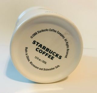 2006 Starbucks White Tall Matte Coffee Mug Mermaid Logo Ceramic 16oz. 5