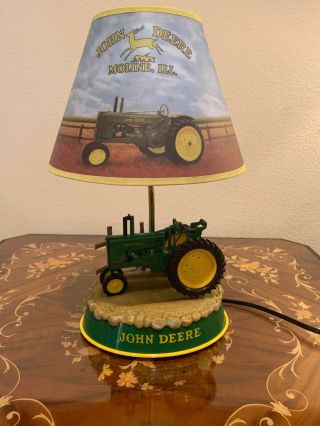 John Deere Tractor Lamp With Shade.  Base Is Wired For Sound.  Needs Work