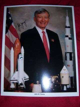 John Young Nasa Astronaut Moonwalker 8x10 Photo Signed Inscribed