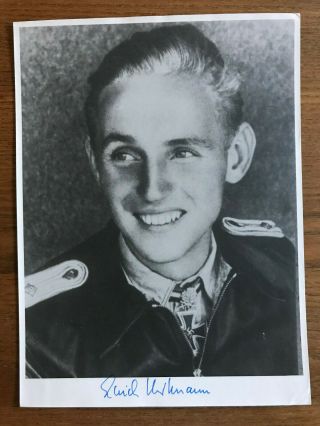 Photo Signed By Oberst Erich Hartmann Jg 52 Top Wwii Fighter Ace