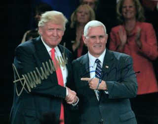 Mike Pence Donald Trump 8x10 Autographed Photo Picture Signed Pic With