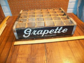 Vintage GRAPETTE SODA 30 Bottle Wood Crate/ Case 4