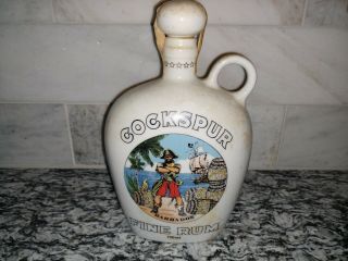 Cockspur Barbados Rum Porcelain Decanter Bar Liquor Bottle Jug 9 " H (empty)