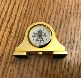 Miniature Brass Taz Mantel Clock By Westclox Looney Toons Tasmanian Devil - Htf