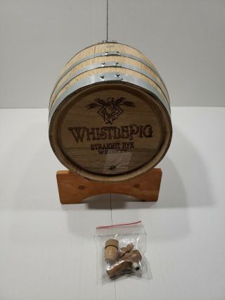 Whistlepig Wooden Barrel w/Tap & Cork Promo Man Cave Bar Top 5