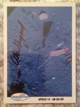 Astronaut Alan Shepard Signed Apollo 14 Lunar Module Liftoff Spaceshots Card