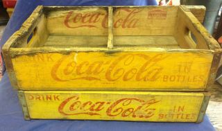2 Vintage 1957 & 1964 Coke Coca Cola Wood Soda Pop Cases