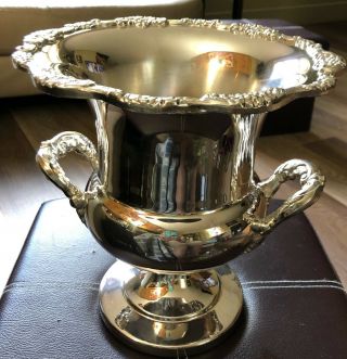 Vintage Towle Silverplate Champagne Wine Cooler Ice Bucket Floral
