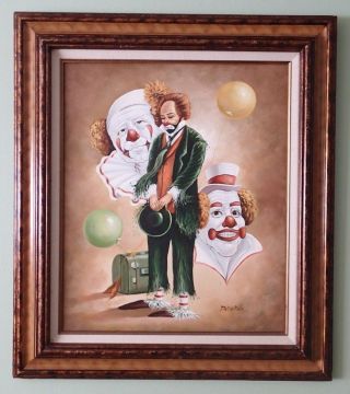 Clown Painting By Patierno Signed 32 3/8 " X 28 3/8 "