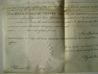 Old 1830 Springfield IL Land Grant Signed by President Andrew Jackson; Hayward 4