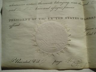 Old 1830 Springfield IL Land Grant Signed by President Andrew Jackson; Hayward 6