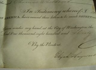 Old 1830 Springfield IL Land Grant Signed by President Andrew Jackson; Hayward 7