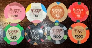 River City St.  Louis Eight Chip Set Cancelled 50 Cents - $500