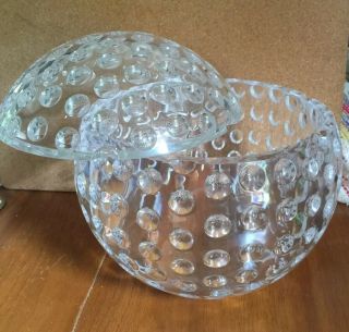 Vintage Lucite Acrylic Ice Bucket Golf Ball Sphere Design Retro 2