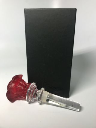 Rosenthal Versace Crystal Medusa Wine Bottle Stopper Red W/ Box