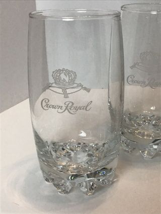 4 Etched Highball Crown Royal Whisky Bourbon Liquor Glasses Matching