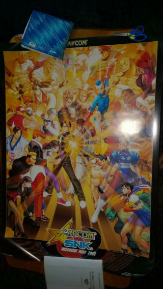 Capcom Vs Snk Arcade Poster Jamma Cps2 Art Rare Nos Kof Street Fighter