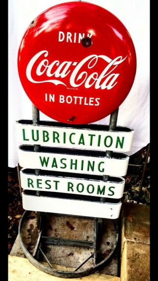 Coca Cola Porcelain Curbside SignDouble sided 2
